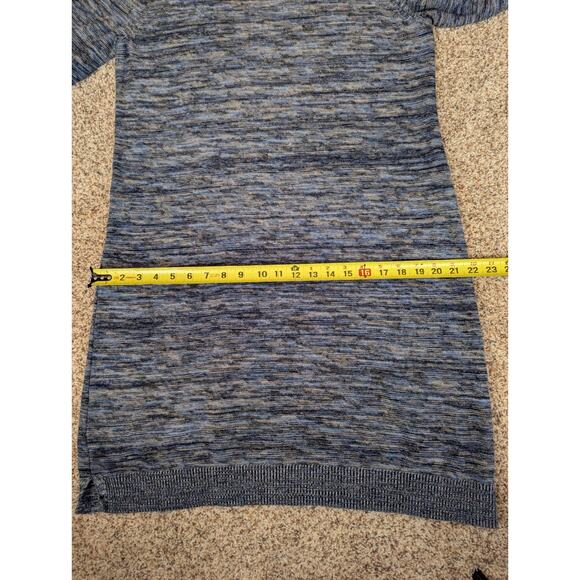 J.Jill Linen Cotton Tunic Sweater Dress 3/4 Sleeve Slits Heather Blue Size Large - Picture 8 of 11